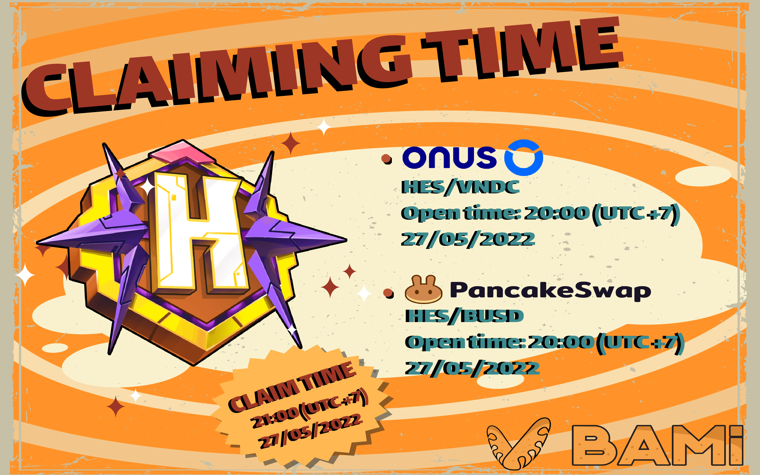 Trade Information $HES Token on Pancakeswap and ONUS